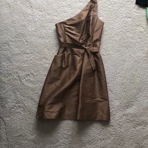 Gold polyester dress, size 6.